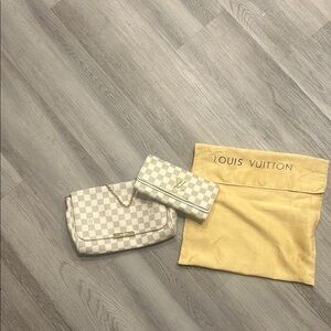 Louis Vuitton Damier Azur Wallet and Pouch Set